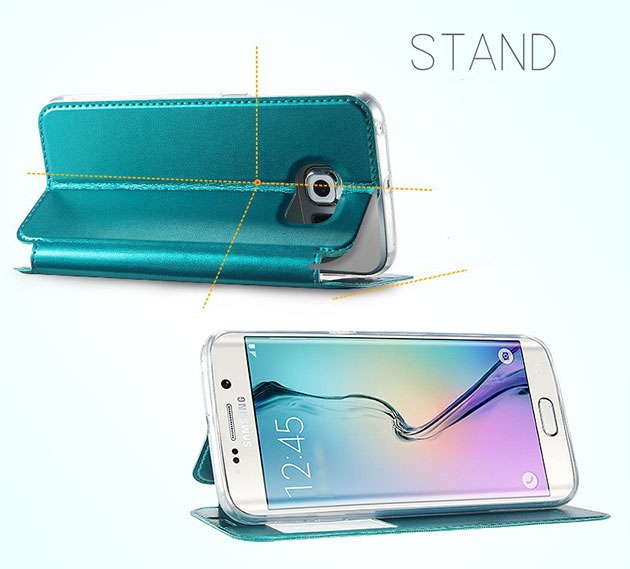 เคส S7 Edge เคสฝาพับหนัง โชว์เบอร์ สวยๆ ขอบยางนิ่ม